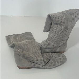 Sam Edelman Gray Perforated Boots